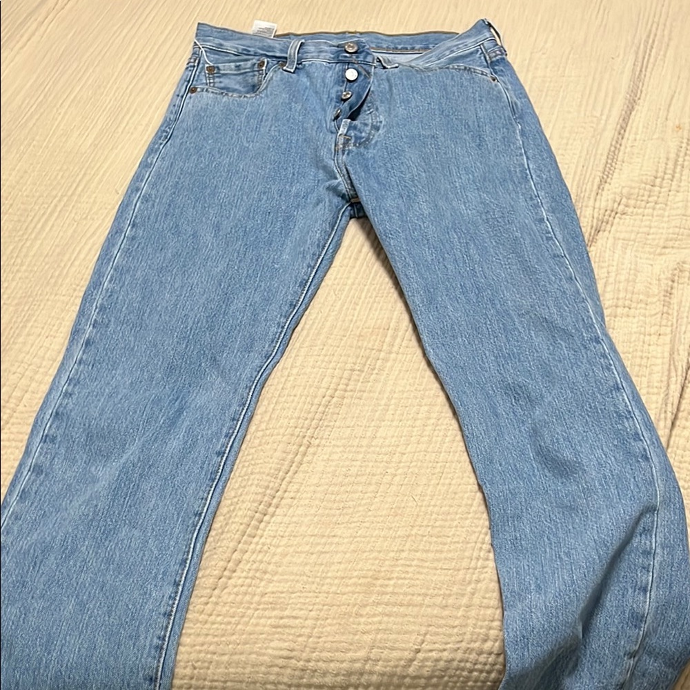 Levi's Classic Blue Jeans with Tan Patch